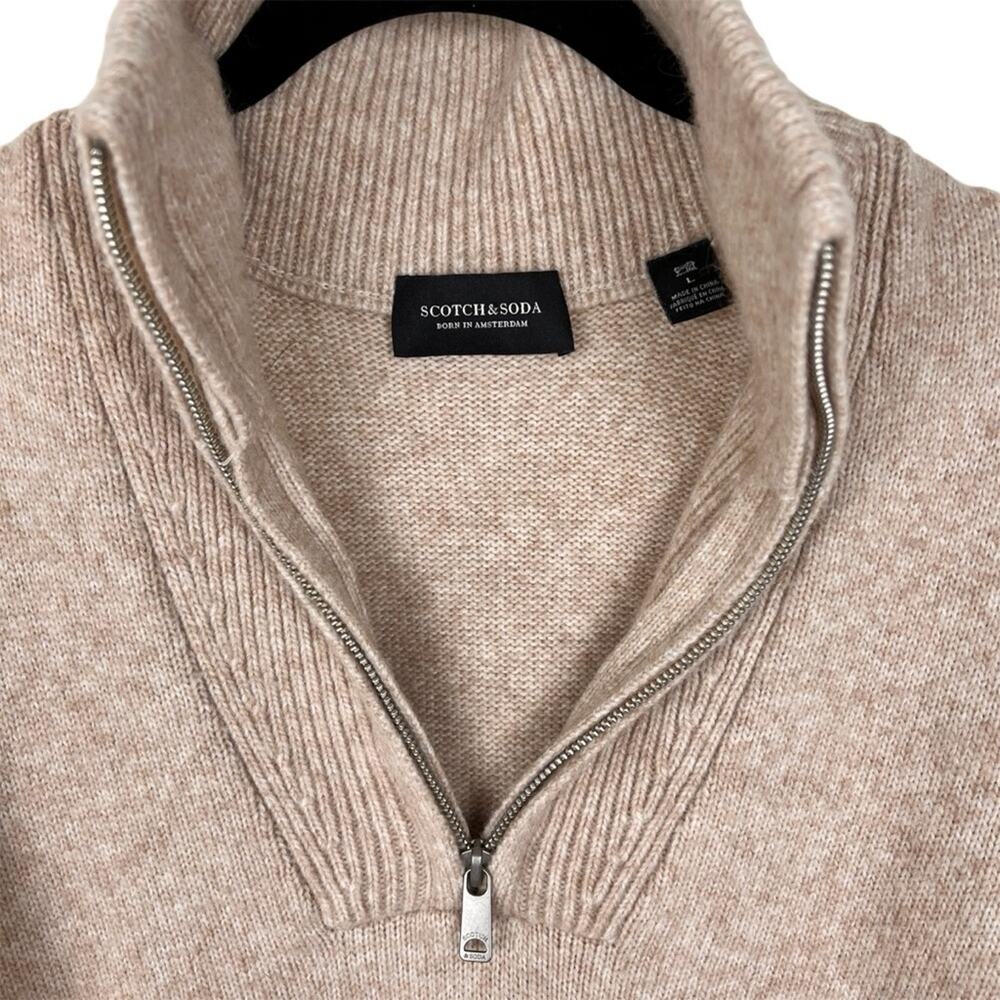 Scotch & Soda Wool Alpaca Blend Half-Zip Pullover Sweater Large - Picture 3 of 6
